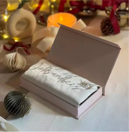 PURE SILK PILLOW CASE- Beige/embroidered with gold