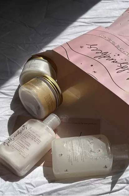 Travel/Mini size set box of our 4 honey infused products